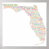 Poster Florida USA Slang Word Art Map (Devant)