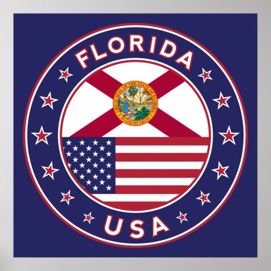 Poster Floride, affiche, taille moyenne, bleu (Devant)
