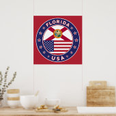 Poster Floride, affiche, taille moyenne, rouge, 60cm (Cuisine)