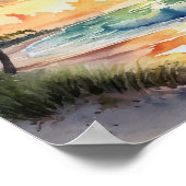 Poster Floride Beach Sunset Aquarelle (Coin)