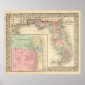 Poster Floride, carte mobile par Mitchell (Devant)