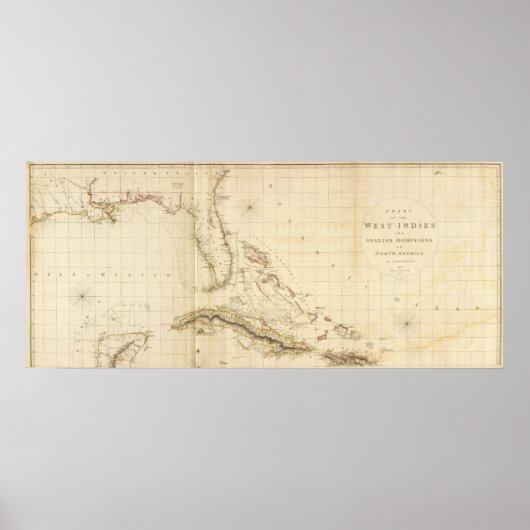 Poster Floride et Antilles (Devant)