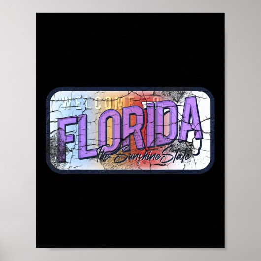 Poster Floride Fl Summer Miami Vibes Beach Sunshine State (Devant)