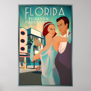 Poster Floride Forever Fabuleux Rétro South Beach High