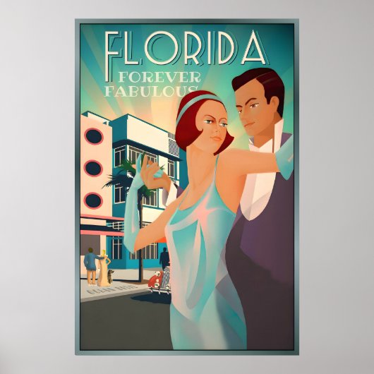 Poster Floride Forever Fabuleux Rétro South Beach High (Devant)