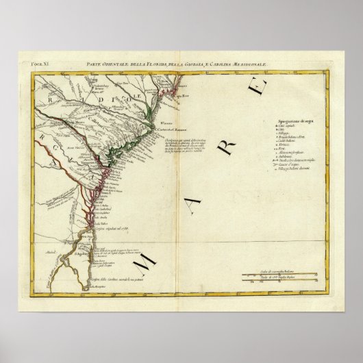 Poster Floride, Géorgie, Caroline du Sud (Devant)
