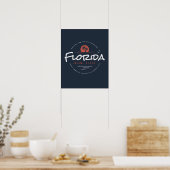 Poster Floride Miami Beach Rétro Coucher de soleil Palmie (Cuisine)