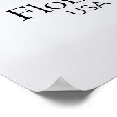 Poster Floride Plan de secours Texture rouge (Coin)