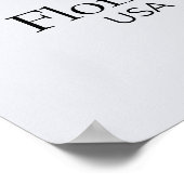 Poster Floride Relief Map Bleu Texture (Coin)