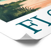 Poster Floride Sunshine State – Paradis de la plage tropi (Coin)