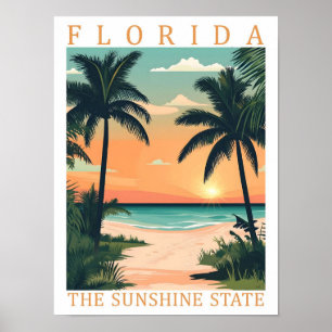 Poster Floride Sunshine State USA Travel Place