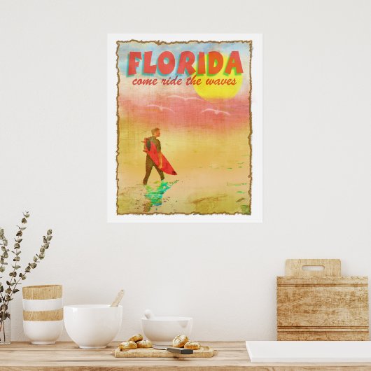 Poster Floride Surfer (Cuisine)