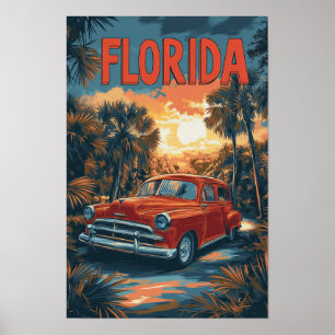 Poster Floride USA Vintage Illustration Voyage