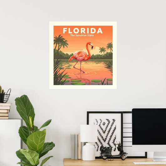 Poster Floride vintage (Bureau à domicile)