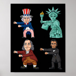 Poster Floss Like Boss Uncle Sam Ben Franklin Liberty 4