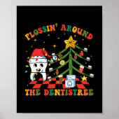 Poster Flossant Autour De La Dentistree Funny Xmas Dental (Devant)