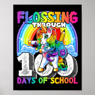 Poster Flossing through the 100 Days of School Flossing U