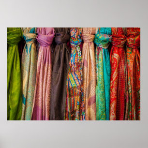 Poster Flot textile couleur alliée