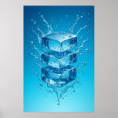 Poster Flottant Glacet de Cube de glace - Art numérique d (Devant)