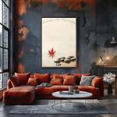 Poster flottant Maple Leaf Zen Pond