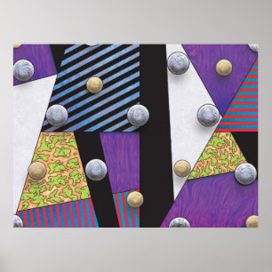 Poster Flotteurs - Vaporwave Abstrait Surréaliste Art