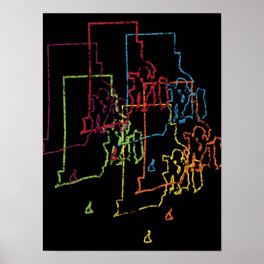 Poster flou de fierté de l'île rhode (Devant)