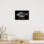 Poster Flounder Study print "TRÈS POPULAIRE" (Cuisine)