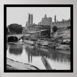 Poster Flour Mill by the James River & Richmond, VA 1865
