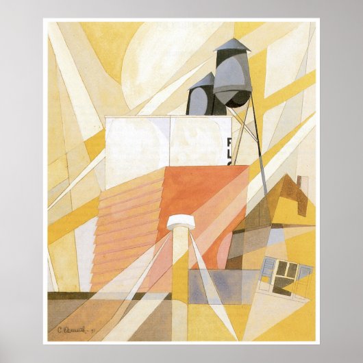 Poster Flour Mill (Factory), Charles Demuth (Devant)