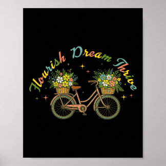 Poster Flourish Dream Thrive Floral Bike Subtle 8647 Trum