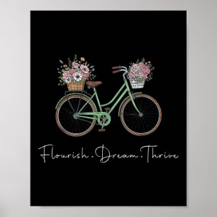 Poster Flourish Dream Thrive Floral Bike Subtle 8647 Trum