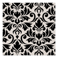 Flourissant Damask Art I Black on Cream