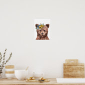 Poster Flower Bear Cub Nursery Enfant Woodland (Cuisine)