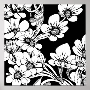 Poster Flower Bouquet Nature Floral Ink Coloring Page Pos