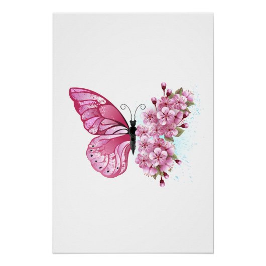 Poster Flower Butterfly (Devant)