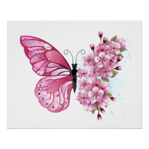 Poster Flower Butterfly