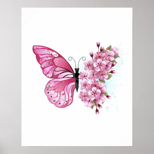 Poster Flower Butterfly (Devant)