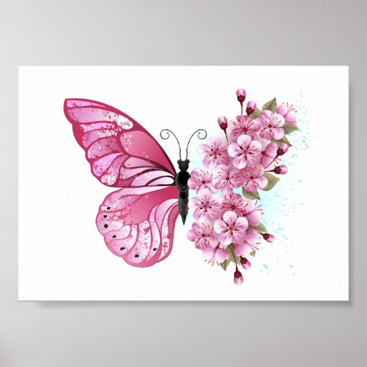Poster Flower Butterfly (Devant)