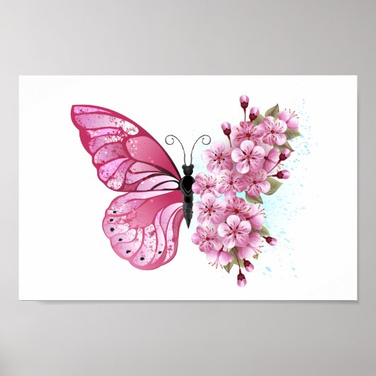 Poster Flower Butterfly (Devant)