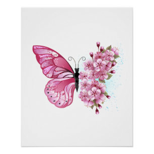 Poster Flower Butterfly
