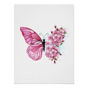 Poster Flower Butterfly
