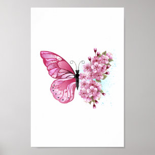 Poster Flower Butterfly