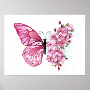 Poster Flower Butterfly