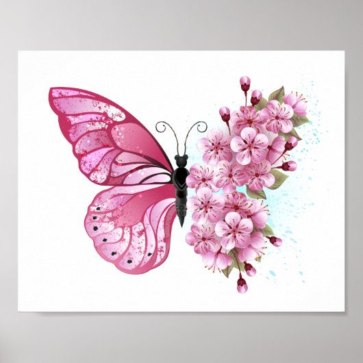 Poster Flower Butterfly (Devant)