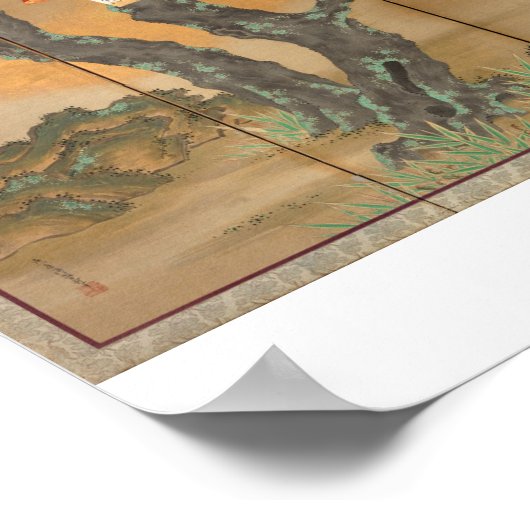 Poster "Flower Cherry and Autumn Maples with Poem Slip (Coin)