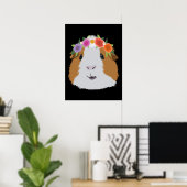 Poster Flower Crown Guinea Pig (Bureau à domicile)
