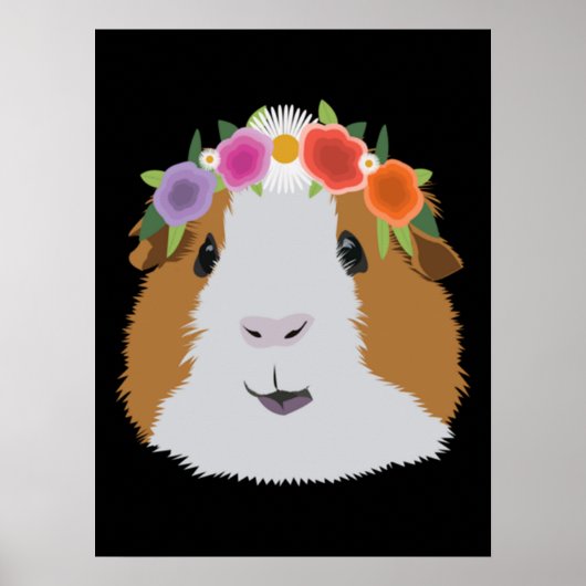 Poster Flower Crown Guinea Pig (Devant)