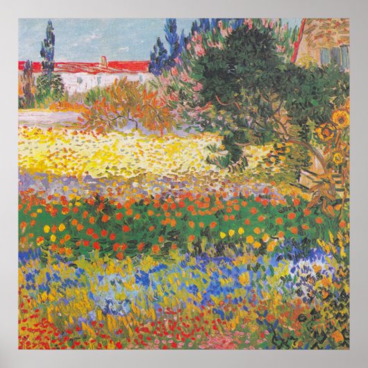 Poster Flower Garden 1888 par Vincent Van Gogh Art (Devant)