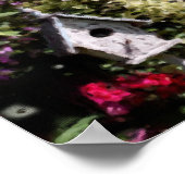 Poster Flower Garden Bird House Pastel Peinture (Coin)