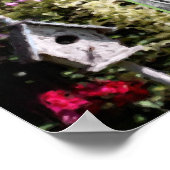 Poster Flower Garden Bird House Peinture Ajouter Votre Ph (Coin)